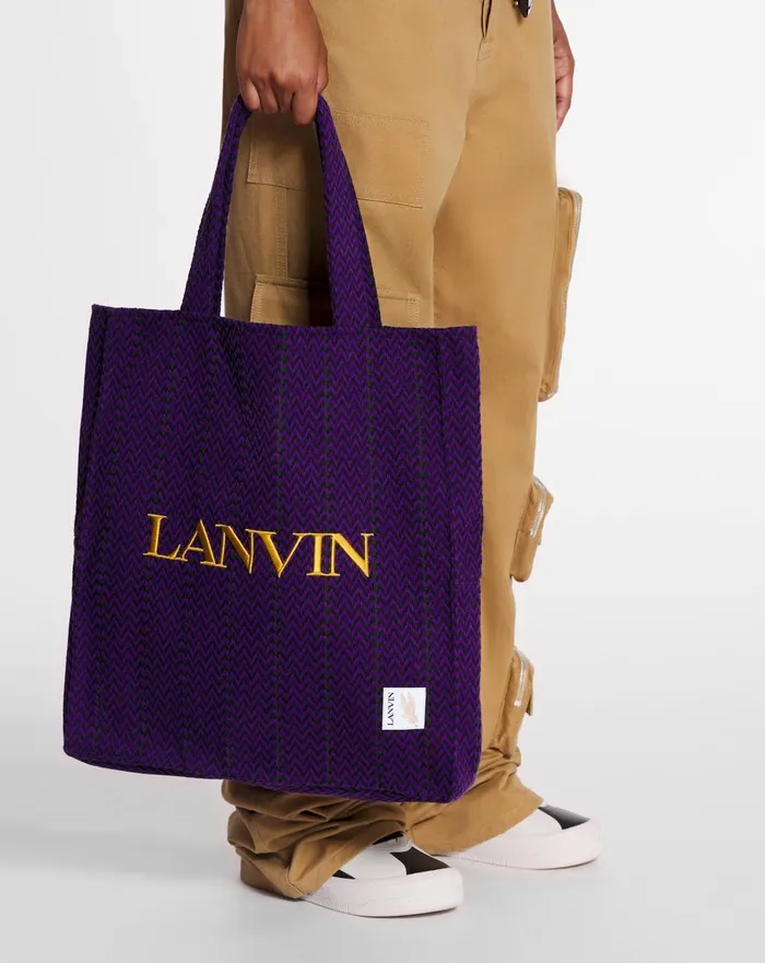 Lanvin X Future Curb Cotton Tote Bag Blackpurple Reign Men Lanvin Tote Bags Lanvin X Future Curb Cotton Tote Bag Blackpurple Reign Men Lanvin Tote Bags