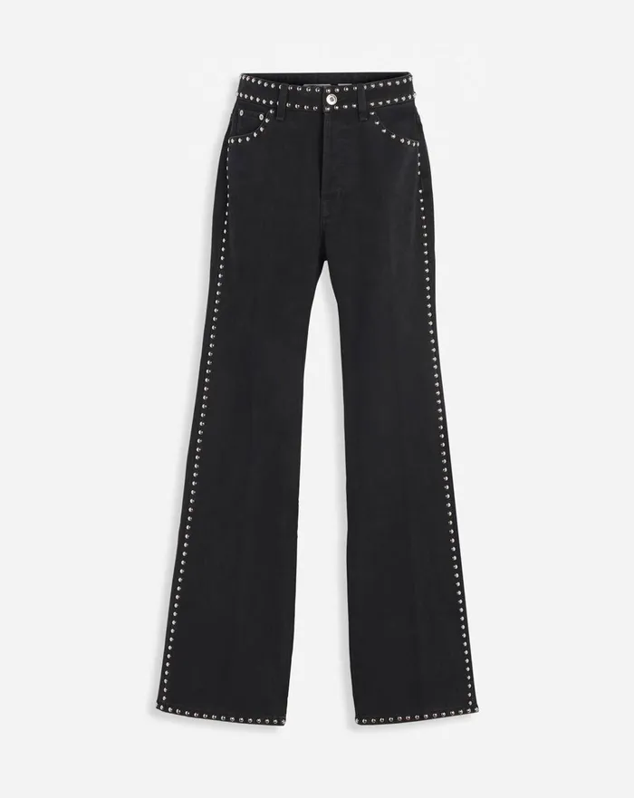Lanvin X Future Flared Pants With Studs For Women Black Women Lanvin Pants