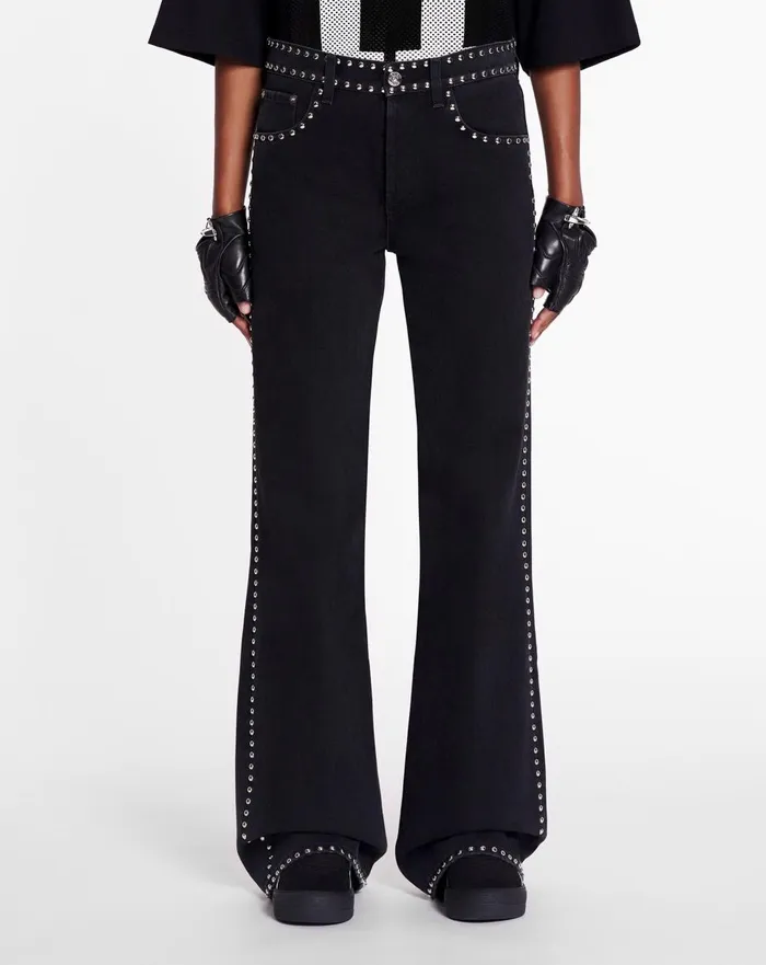 Lanvin X Future Flared Pants With Studs For Women Black Women Lanvin Pants Lanvin X Future Flared Pants With Studs For Women Black Women Lanvin Pants