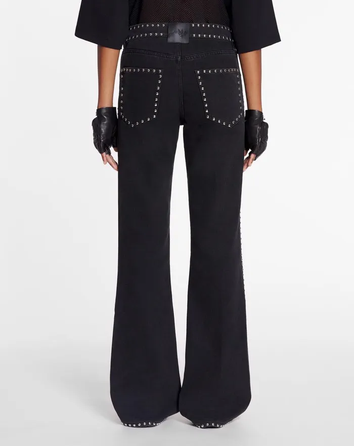 Lanvin X Future Flared Pants With Studs For Women Black Women Lanvin Pants Lanvin X Future Flared Pants With Studs For Women Black Women Lanvin Pants