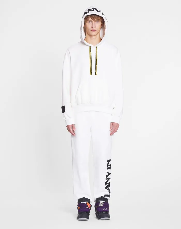 Lanvin X Future Unisex Logo Jogging Pants White Mustang Men Lanvin Coats and Jackets