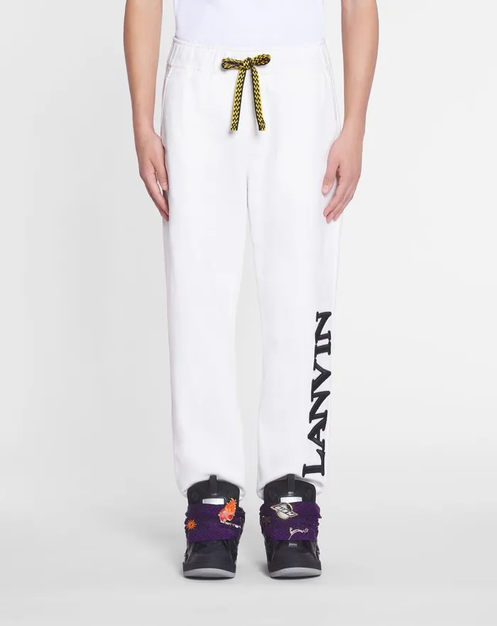 Lanvin X Future Unisex Logo Jogging Pants White Mustang Men Lanvin Coats and Jackets