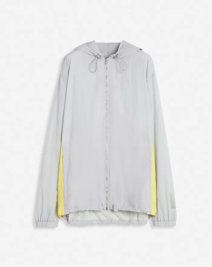 Lanvin X Future Zipped Hoodie With Contrasting Stripes Eagle Grey Women Lanvin TShirts and Sweatshirts