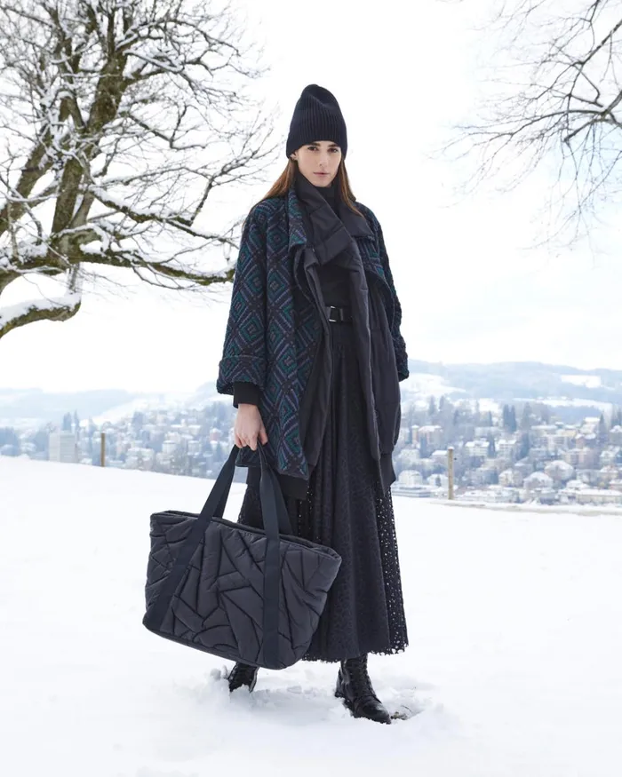Large Handbag In Second Glance Quilt Black Women Akris Tote Bags
