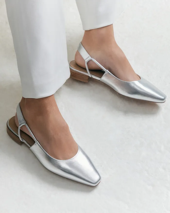 Larissa dress flats silver leather BALLET jomercer Women