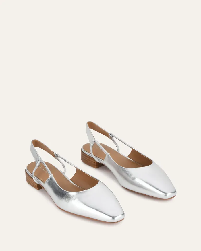 Larissa dress flats silver leather BALLET jomercer Women