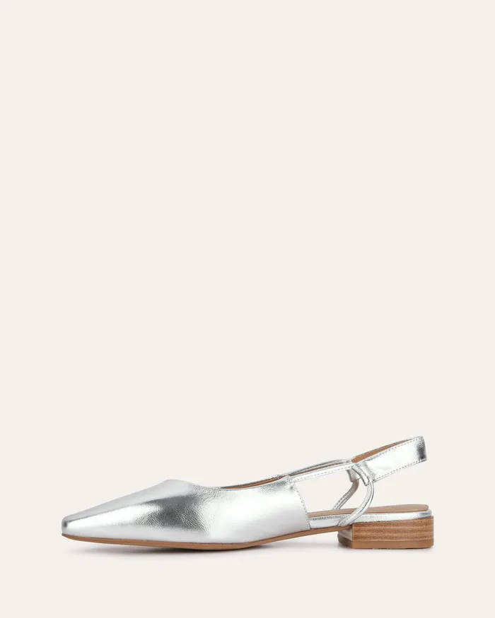 Larissa dress flats silver leather BALLET jomercer Women