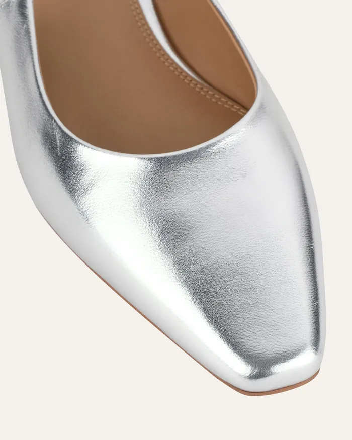 Larissa dress flats silver leather BALLET jomercer Women