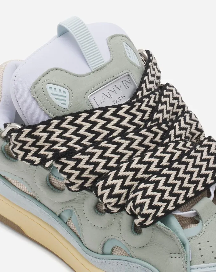 Leather Curb Sneakers Light Blue Men Lanvin Sneakers Leather Curb Sneakers Light Blue Men Lanvin Sneakers