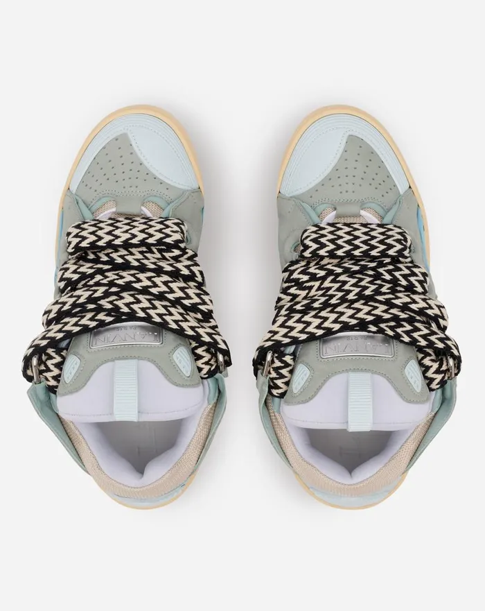 Leather Curb Sneakers Light Blue Men Lanvin Sneakers Leather Curb Sneakers Light Blue Men Lanvin Sneakers