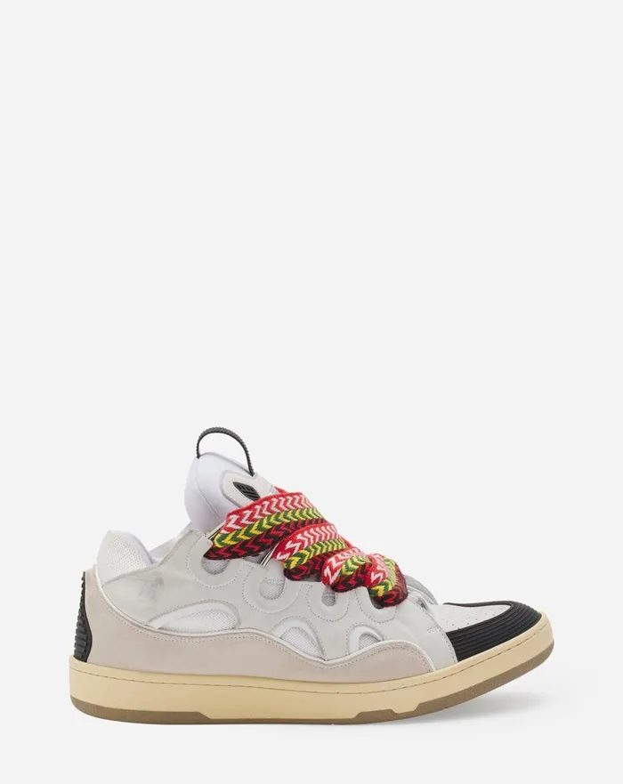 Leather Curb Sneakers White Men Lanvin Sneakers