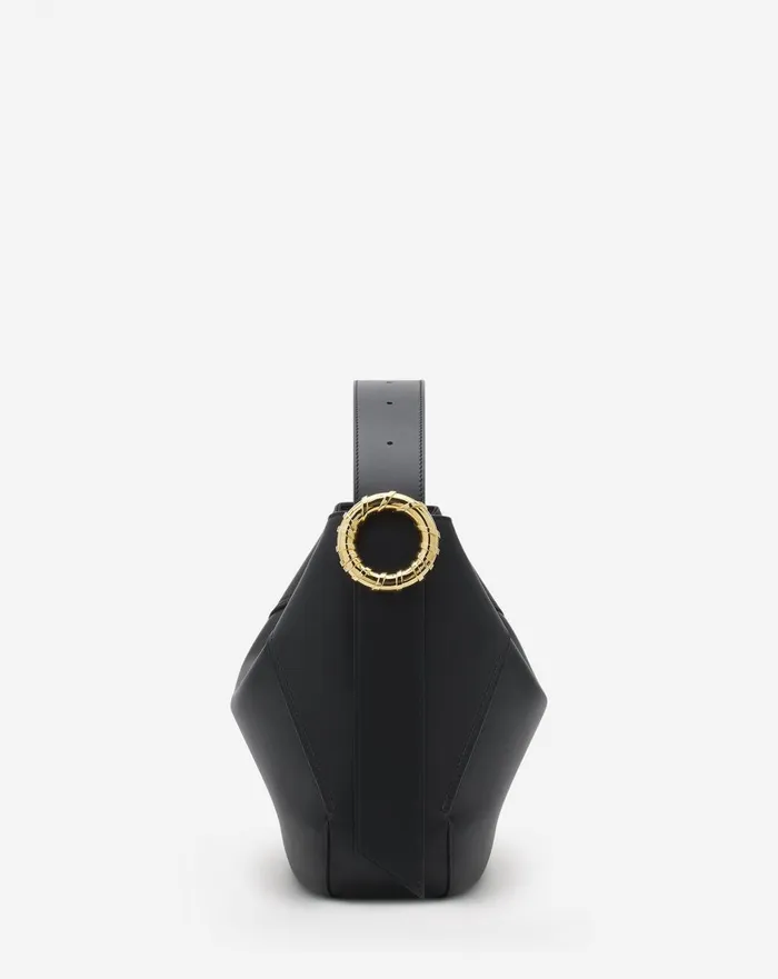 Leather Mlodie Hobo Bag Black Women Lanvin Crossbody Bags and Shoulder Bags