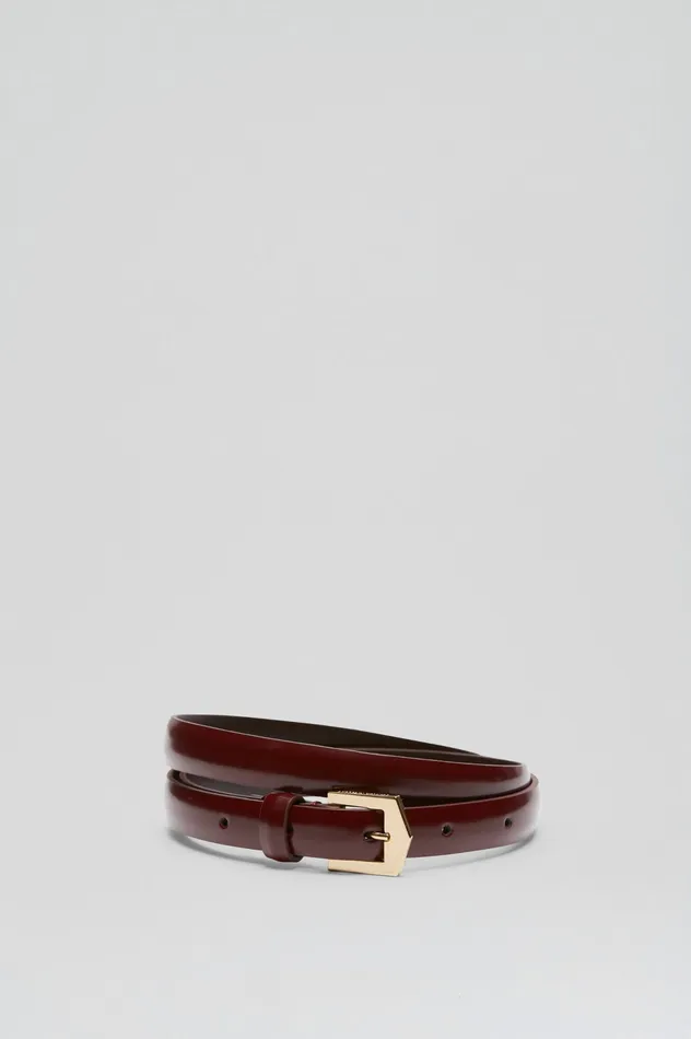 Leather POINTED BUCKLE BELT 15 BORDO Scanlan Theodore Women Leather POINTED BUCKLE BELT 15 BORDO Scanlan Theodore Women