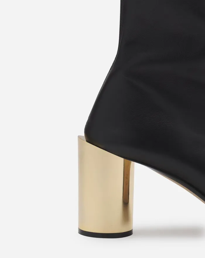 Leather Sequence By Lanvin Chunky Heeled Boots Blackgold Women Lanvin Boots and Booties