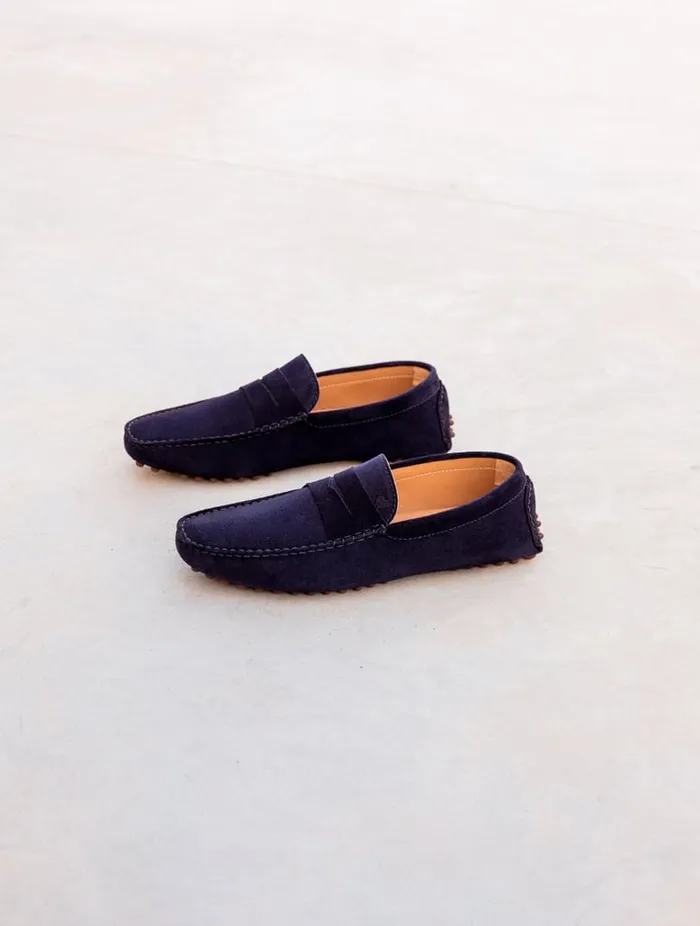Lewis Navy Blue Men Bobbies Loafers
