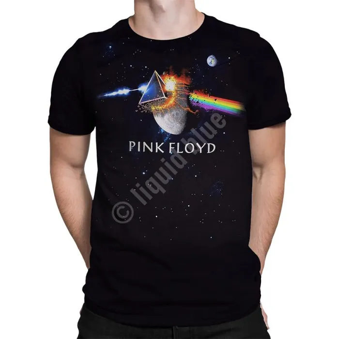 Liquid Blue Athletic TShirt Men Great Gig In The Sky Black Athletic TShirt