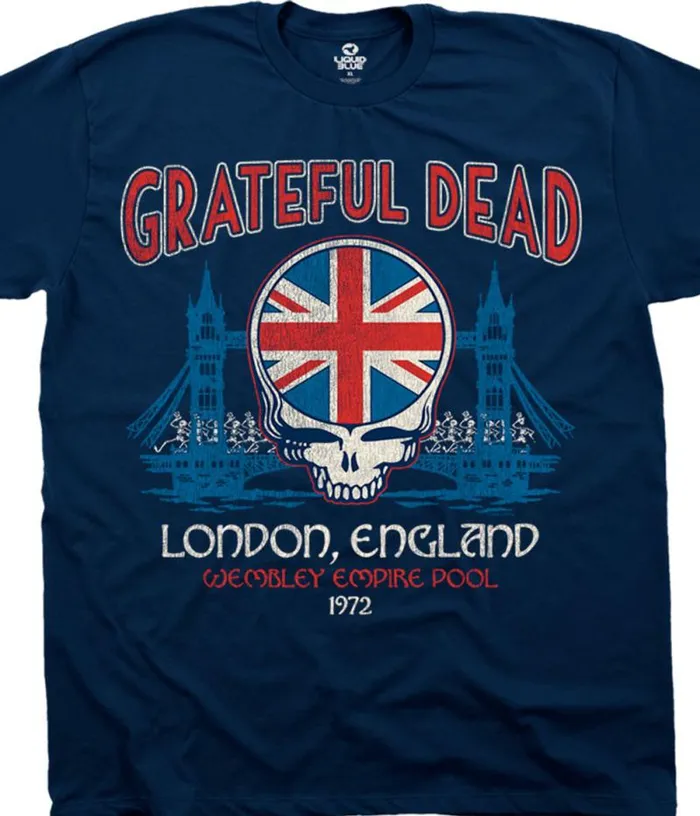 Liquid Blue Athletic TShirt Men Wembley Empire Pool Navy Athletic TShirt