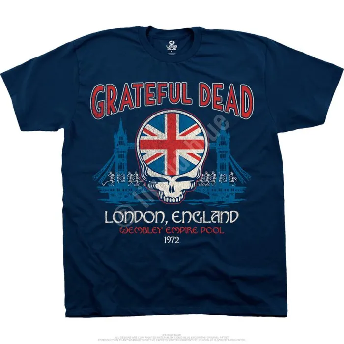 Liquid Blue Athletic TShirt Men Wembley Empire Pool Navy Athletic TShirt