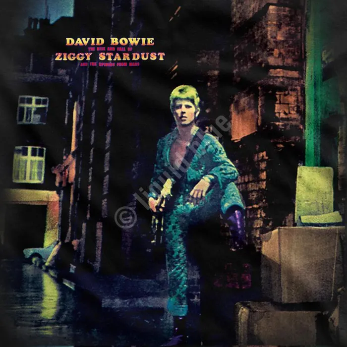 Liquid Blue Athletic TShirt Men Ziggy Stardust Black Athletic TShirt