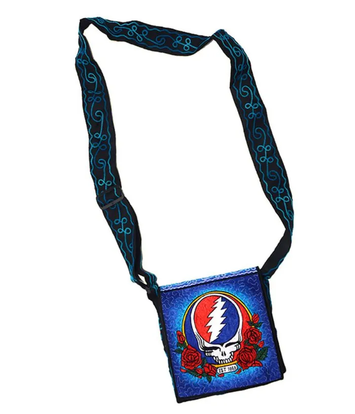 Liquid Blue Bags Accessories SYF Roses Hand Embroidered Messenger Bag