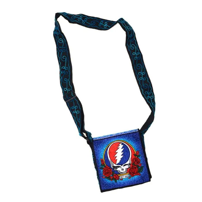 Liquid Blue Bags Accessories SYF Roses Hand Embroidered Messenger Bag