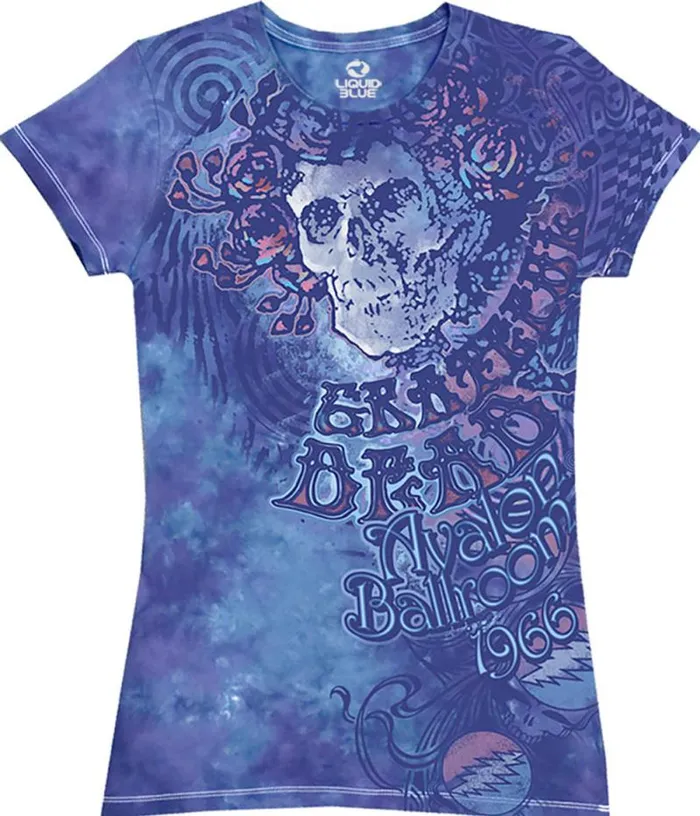 Liquid Blue Juniors Long Length Women Baby Blue TieDye Juniors Long Length TShirt