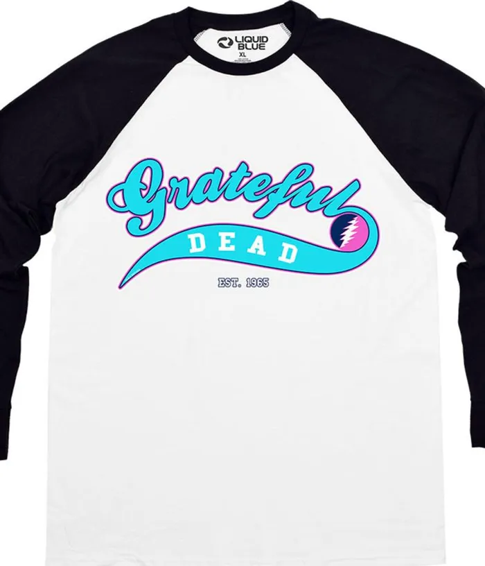 Liquid Blue Long Sleeve Men Ballpark Cyan Long Sleeve TShirt