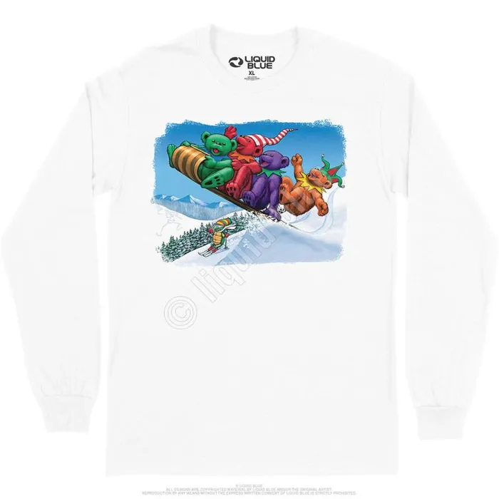 Liquid Blue Long Sleeve Men Toboggan Bears Long Sleeve TShirt