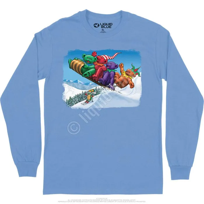 Liquid Blue Long Sleeve Men Toboggan Bears Long Sleeve TShirt