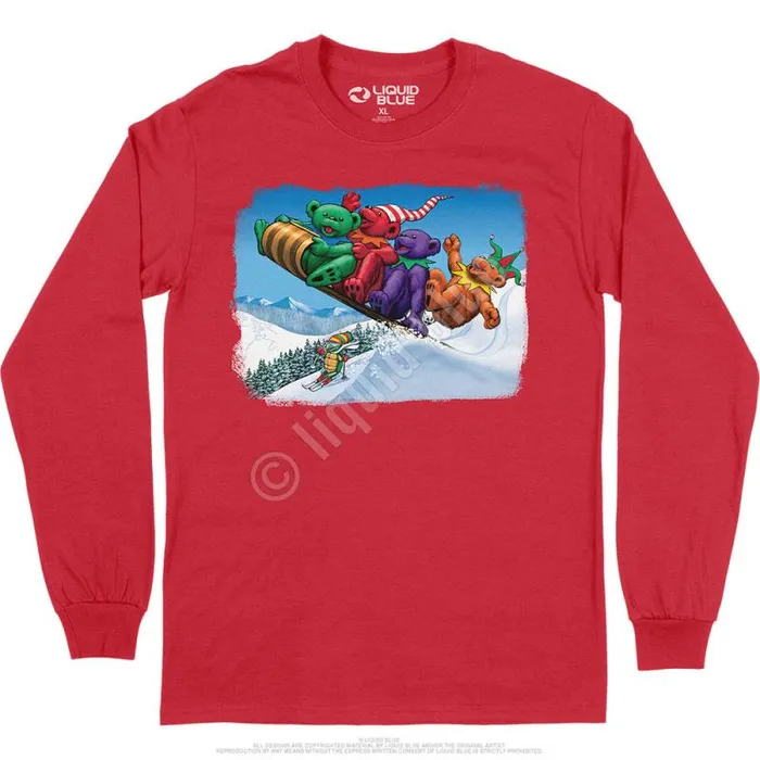 Liquid Blue Long Sleeve Men Toboggan Bears Long Sleeve TShirt