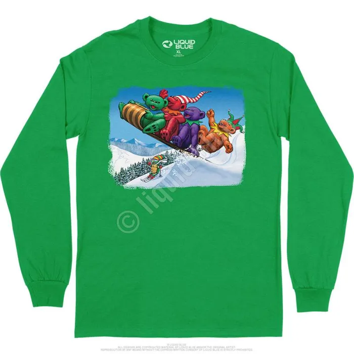 Liquid Blue Long Sleeve Men Toboggan Bears Long Sleeve TShirt