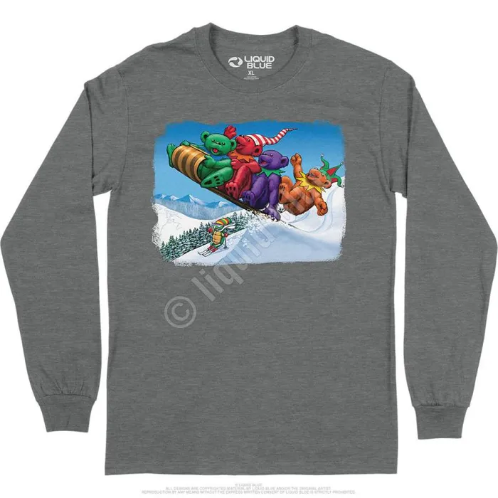 Liquid Blue Long Sleeve Men Toboggan Bears Long Sleeve TShirt