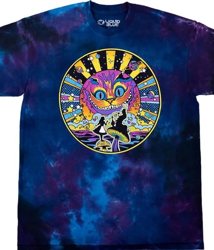 Liquid Blue TShirt Men Alice Silhouette TieDye TShirt