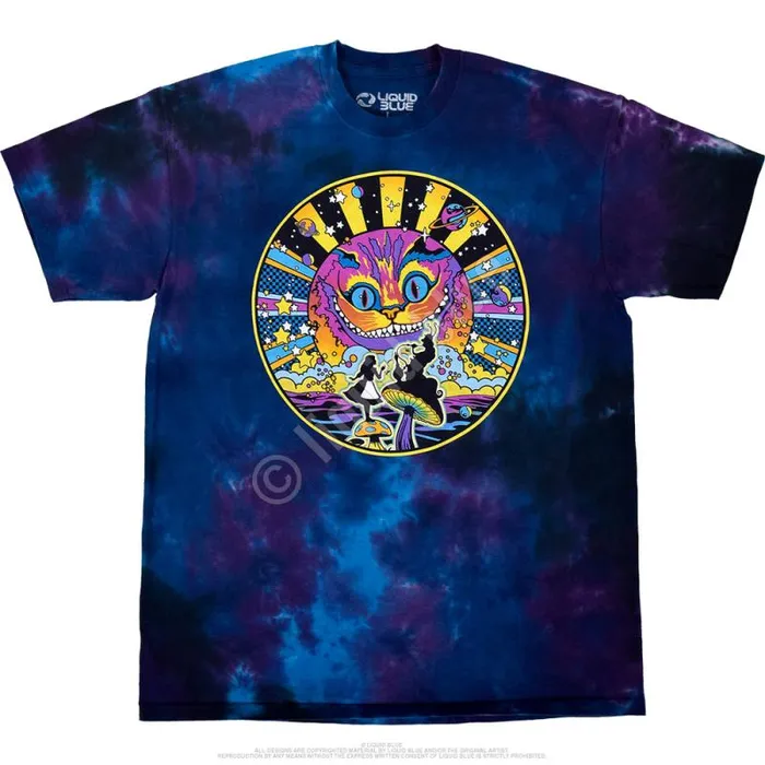 Liquid Blue TShirt Men Alice Silhouette TieDye TShirt