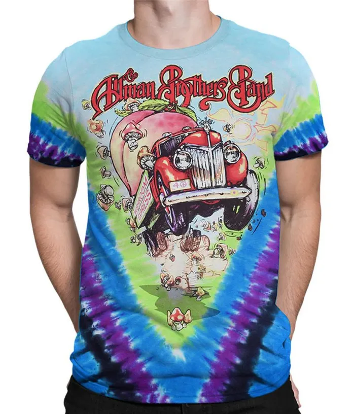 Liquid Blue TShirt Men Allman Brothers TieDye TShirt