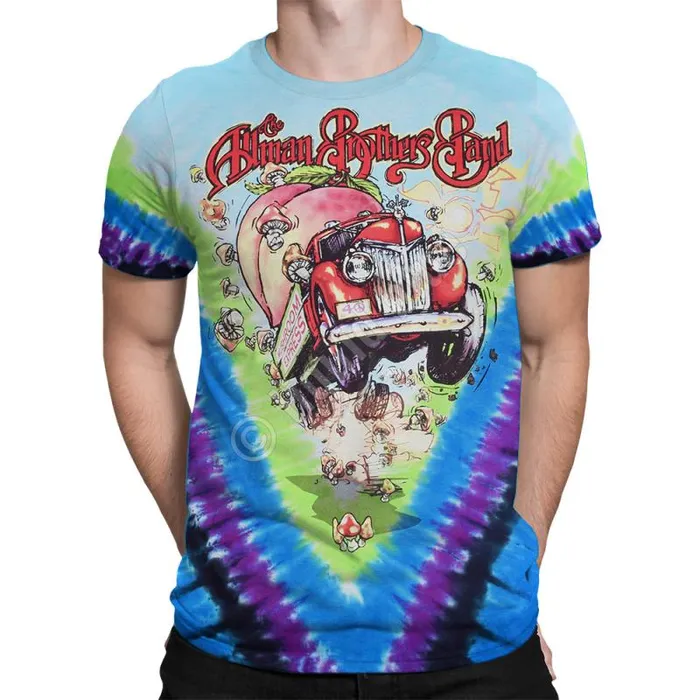 Liquid Blue TShirt Men Allman Brothers TieDye TShirt