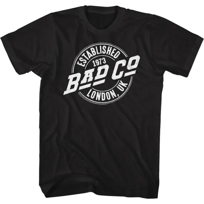 Liquid Blue TShirt Men Bad Company Logo Black TShirt