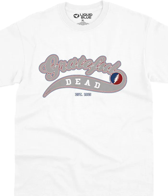 Liquid Blue TShirt Men Ballpark Grey TShirt