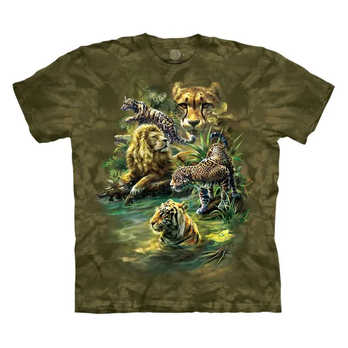 Liquid Blue TShirt Men Big Cats Paradise Classic Cotton TShirt
