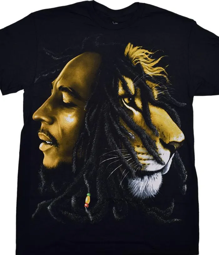 Liquid Blue TShirt Men Bob Marley Profiles Black TShirt