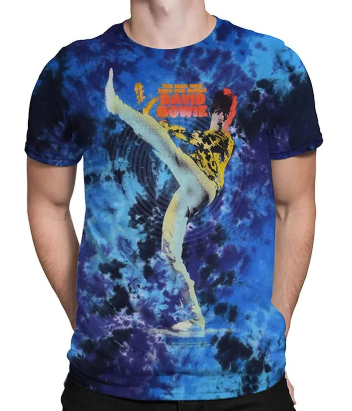 Liquid Blue TShirt Men Bowie Kick TieDye TShirt