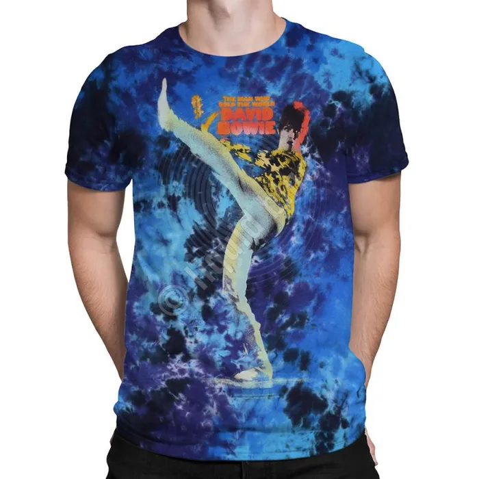 Liquid Blue TShirt Men Bowie Kick TieDye TShirt