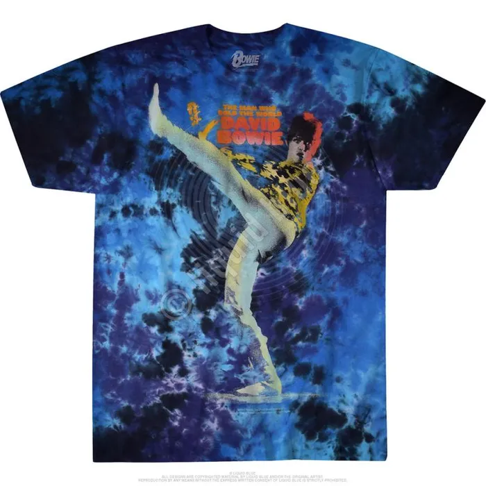 Liquid Blue TShirt Men Bowie Kick TieDye TShirt