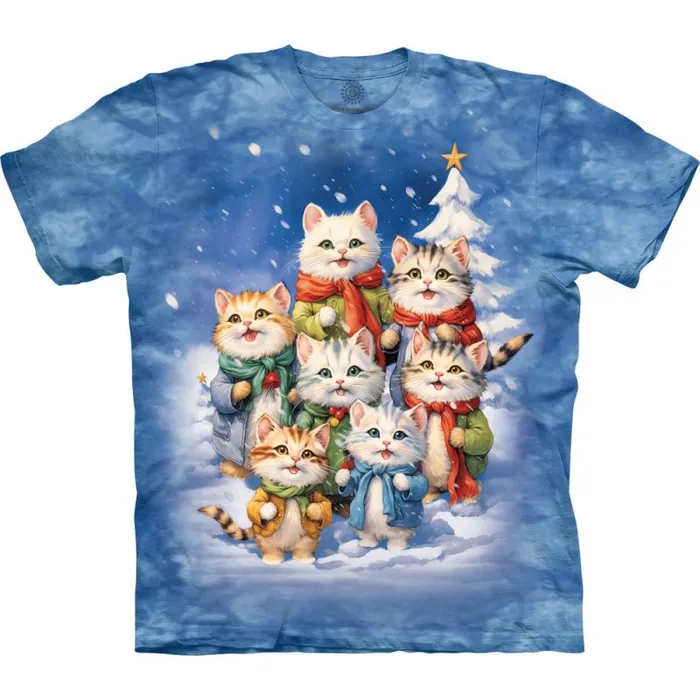 Liquid Blue TShirt Men Caroling Cats TieDye TShirt