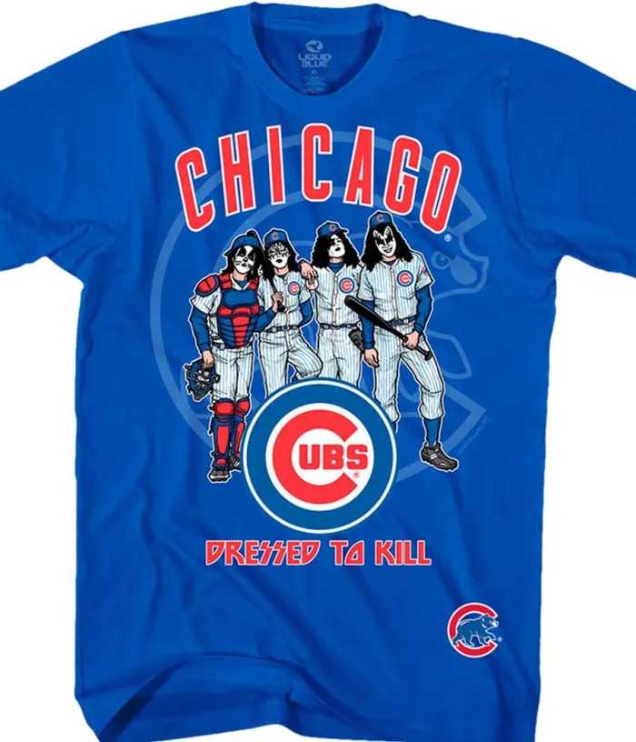 Liquid Blue TShirt Men Chicago Cubs Dressed To Kill Blue TShirt