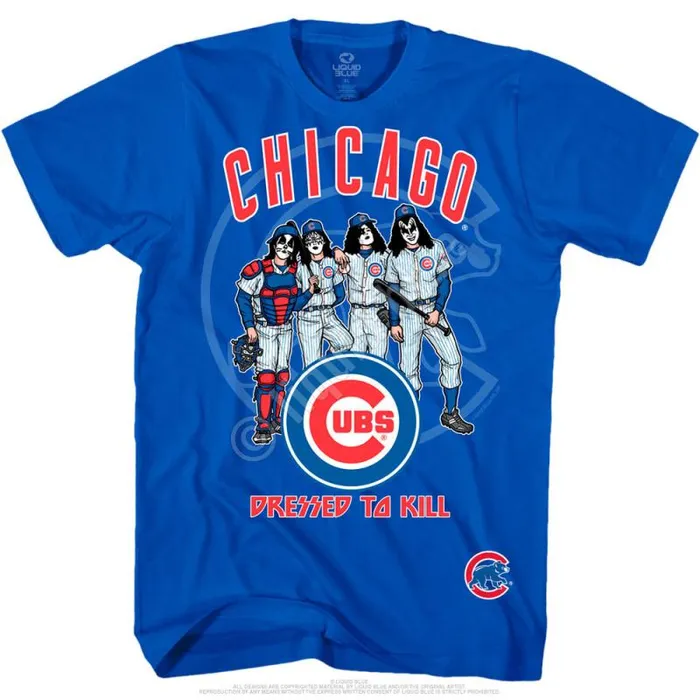 Liquid Blue TShirt Men Chicago Cubs Dressed To Kill Blue TShirt