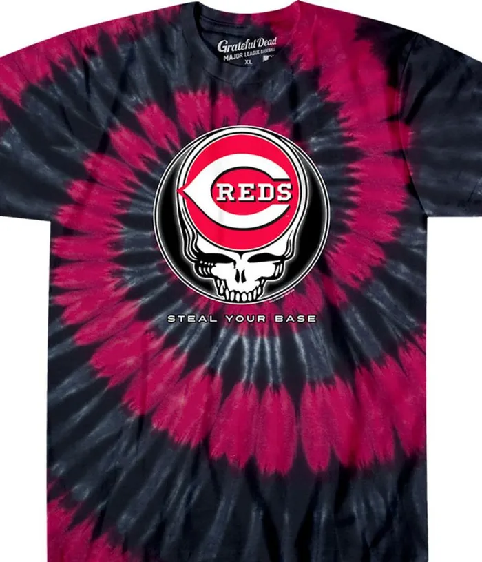 Liquid Blue TShirt Men Cincinnati Reds Steal Your Base TieDye TShirt