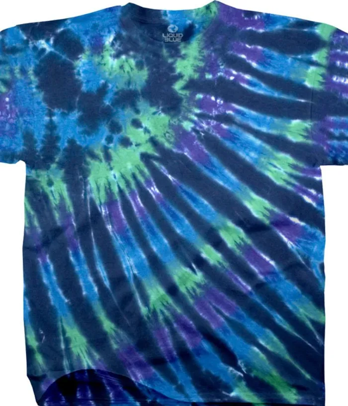 Liquid Blue TShirt Men Cool Nebula Unprinted TieDye TShirt