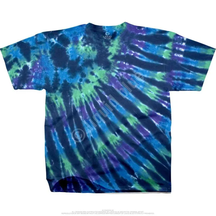 Liquid Blue TShirt Men Cool Nebula Unprinted TieDye TShirt
