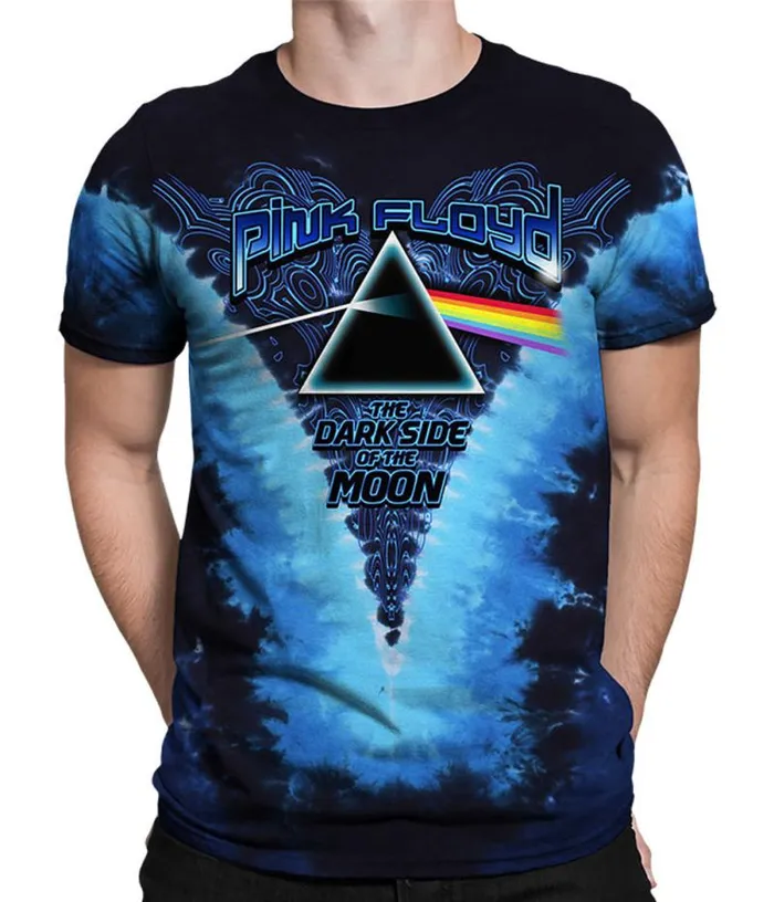 Liquid Blue TShirt Men Dark Side Of The Moon TieDye TShirt